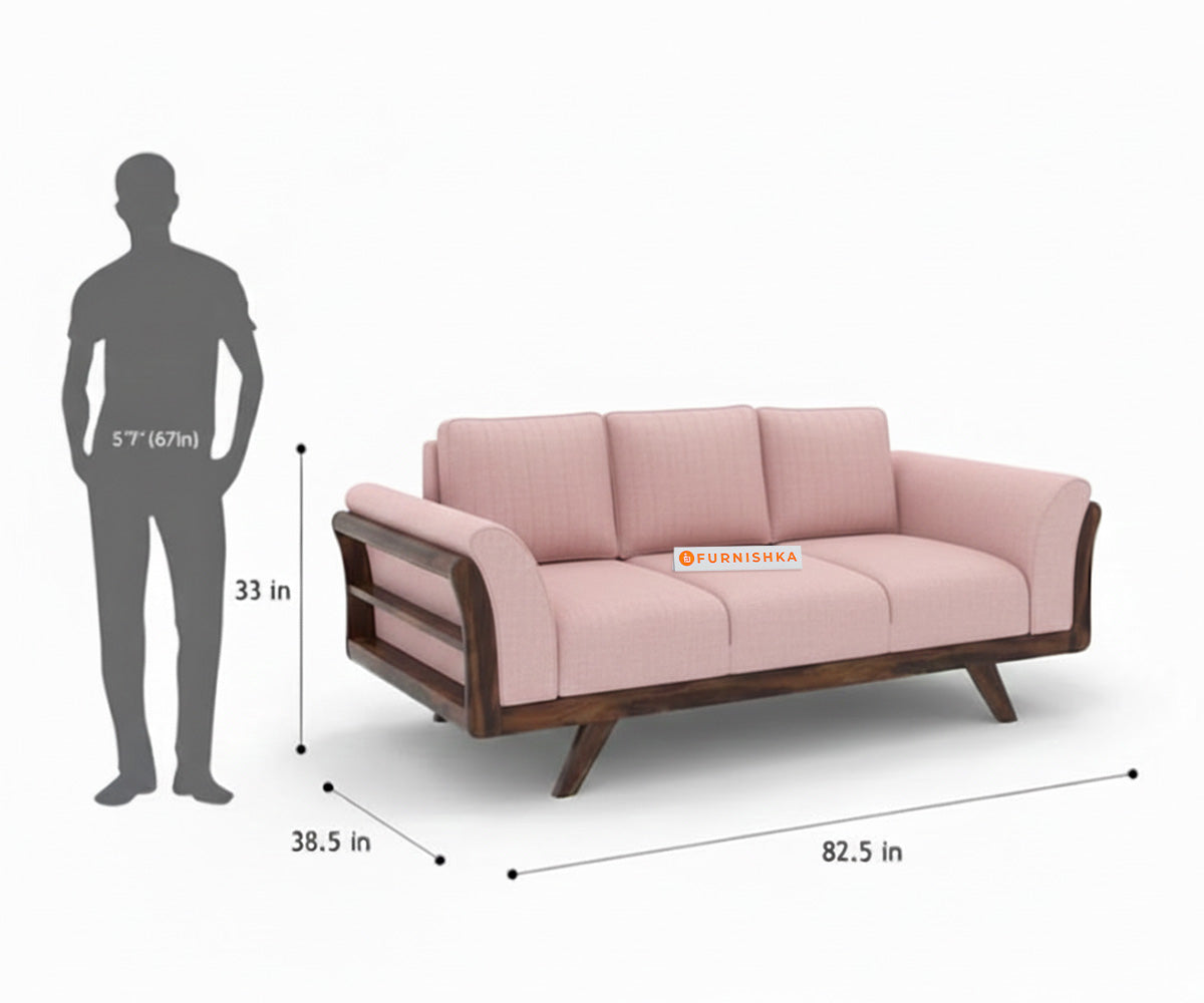 Sahara Sofa 3 Seater Flamingo Pink - Furnishka