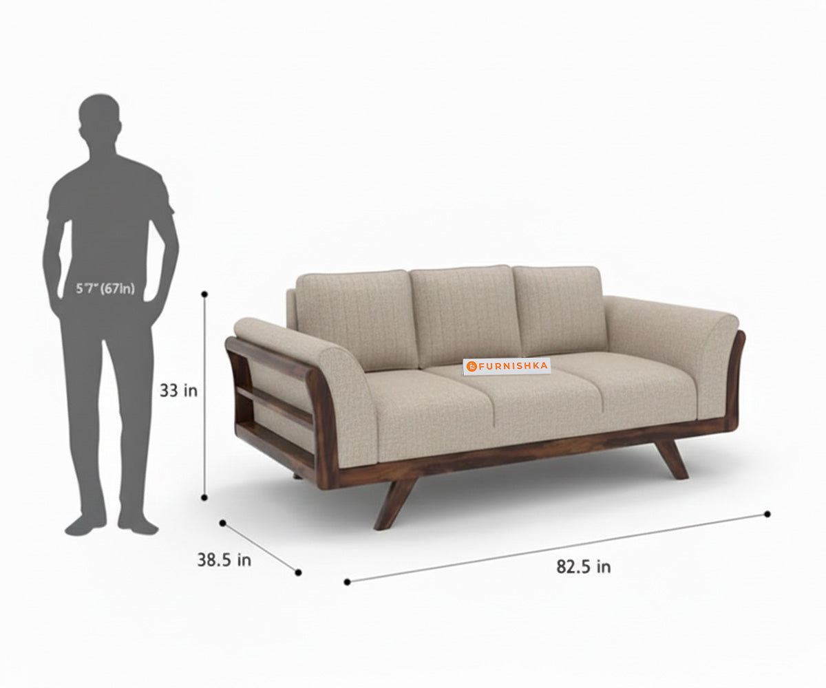 Sahara Sofa 3 Seater Light Beige - Furnishka