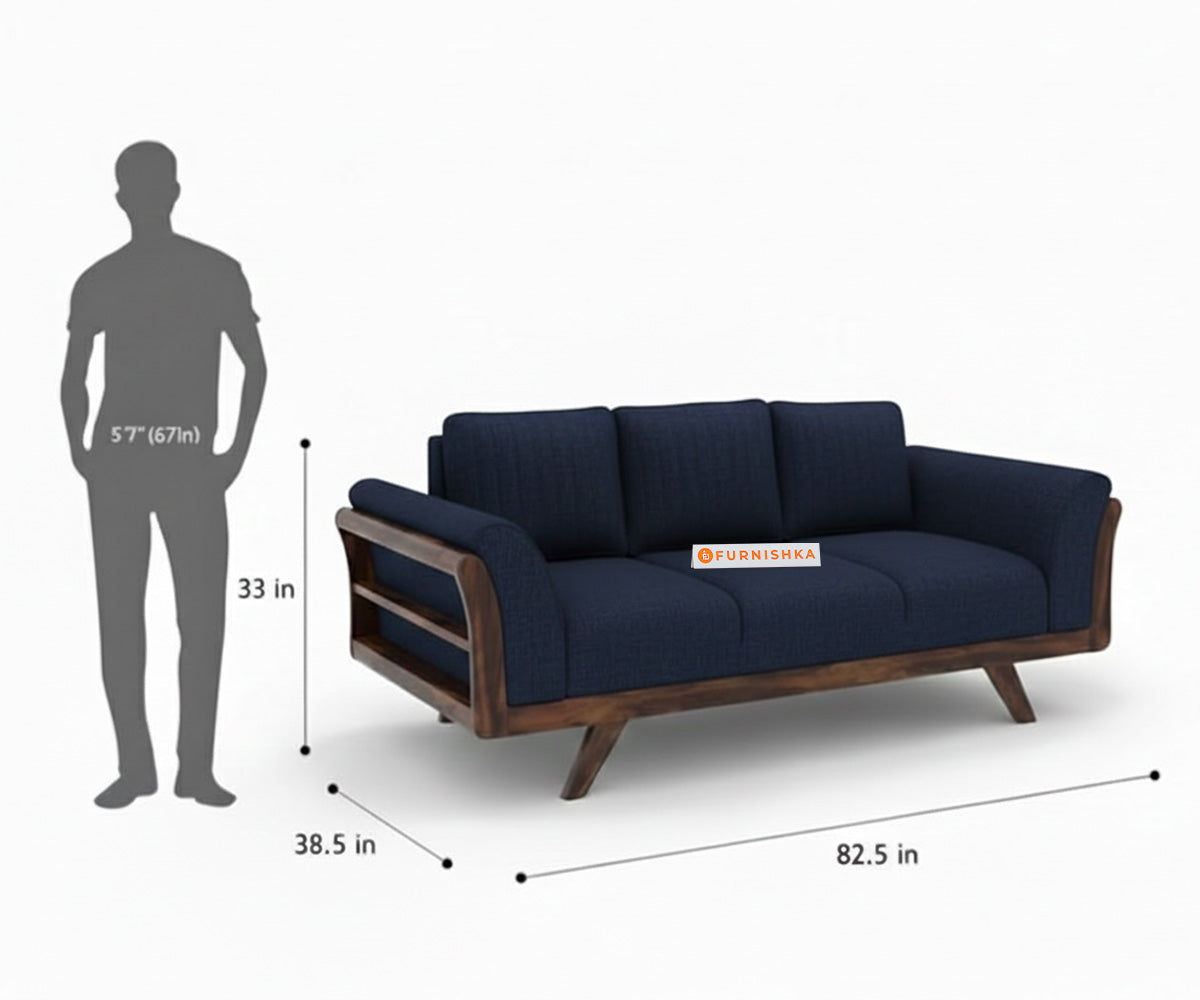 Sahara Sofa 3 Seater Persian Blue - Furnishka