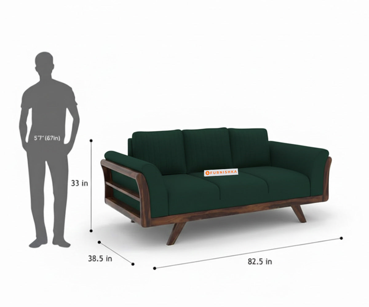 Sahara Sofa 3 Seater Pine Green - Furnishka