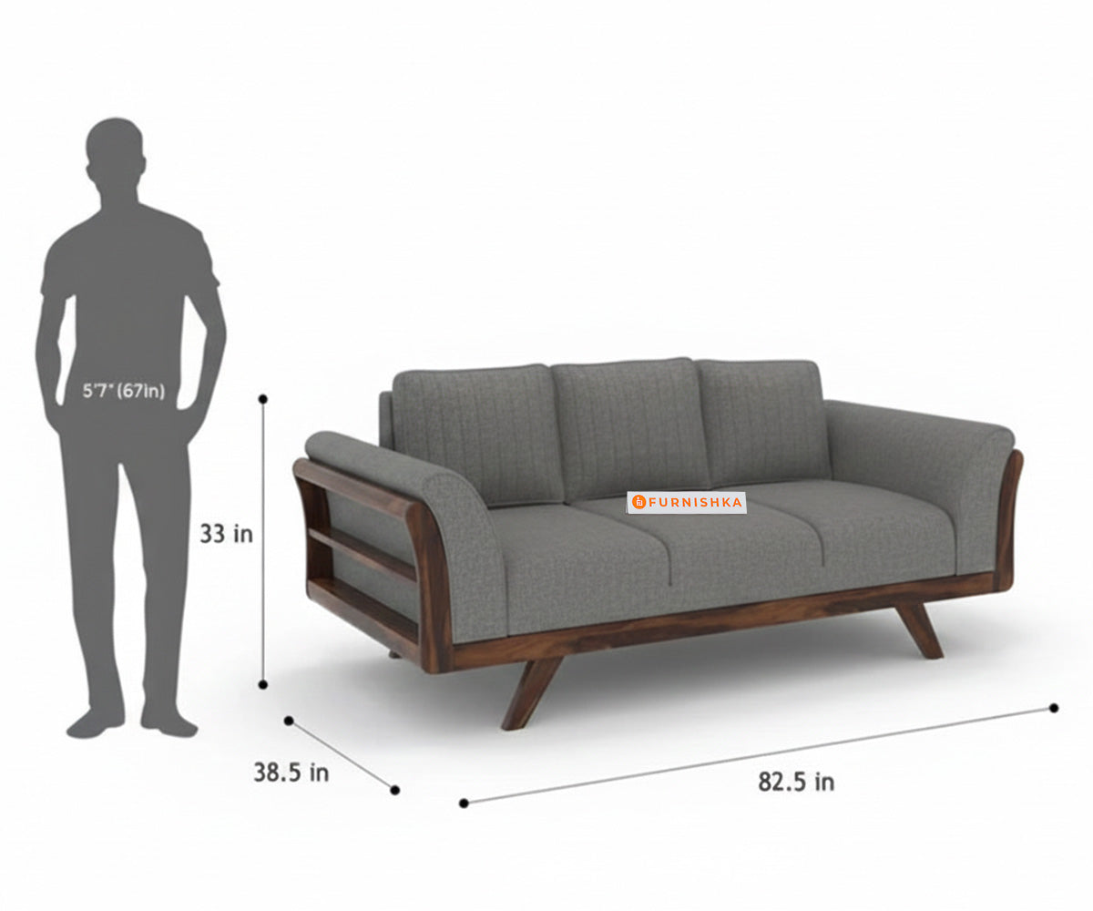 Sahara Sofa 3 Seater Space Grey - Furnishka