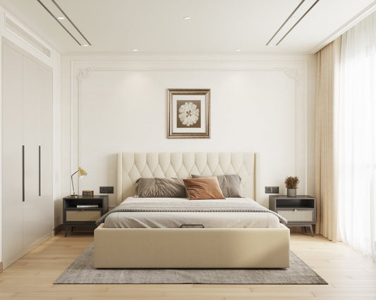 Samawi Bed (Fully Upholstered) 50+ colour options - King Size - Furnishka