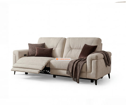 Scottsdale 3 Seater Electric Motorised Recliner in Light Cream - Furnishka