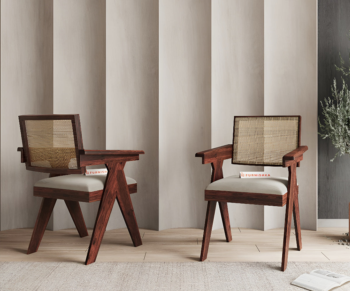 Serena Cane Sheesham Dining Chair Flamingo Pink - Furnishka