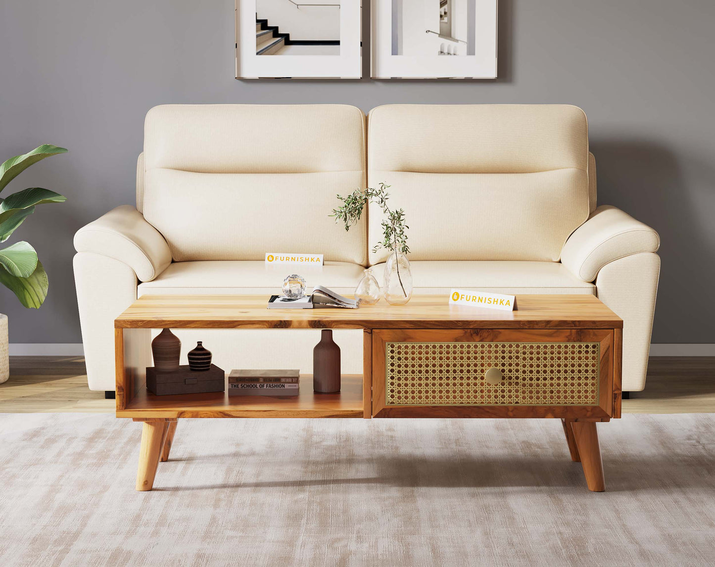 Tamara Coffee Table in Teak - Furnishka