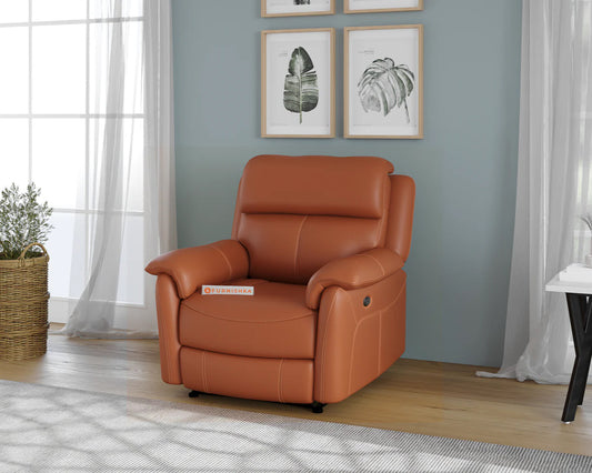 Taurus Leather 1 Seater Recliner - Furnishka