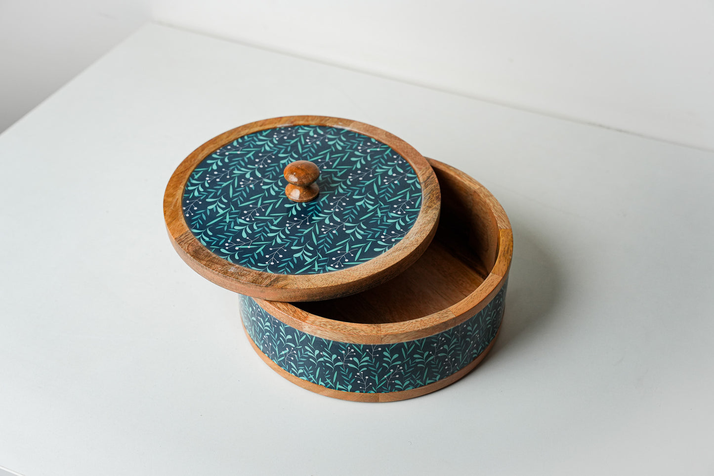 Teal Whispers Curl Roti Box - Furnishka