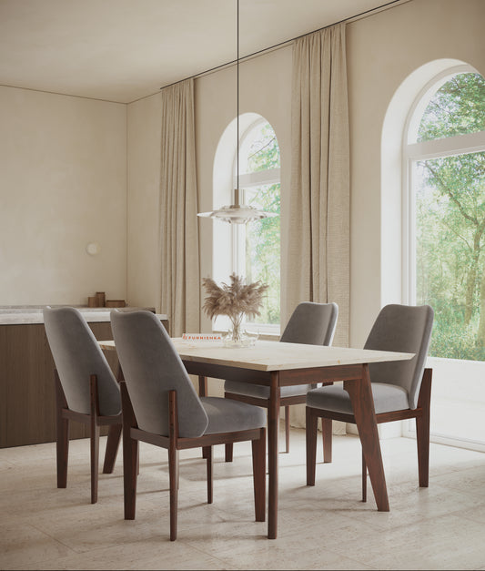 Vriha Sheesham Dining Chair Space Grey - Furnishka