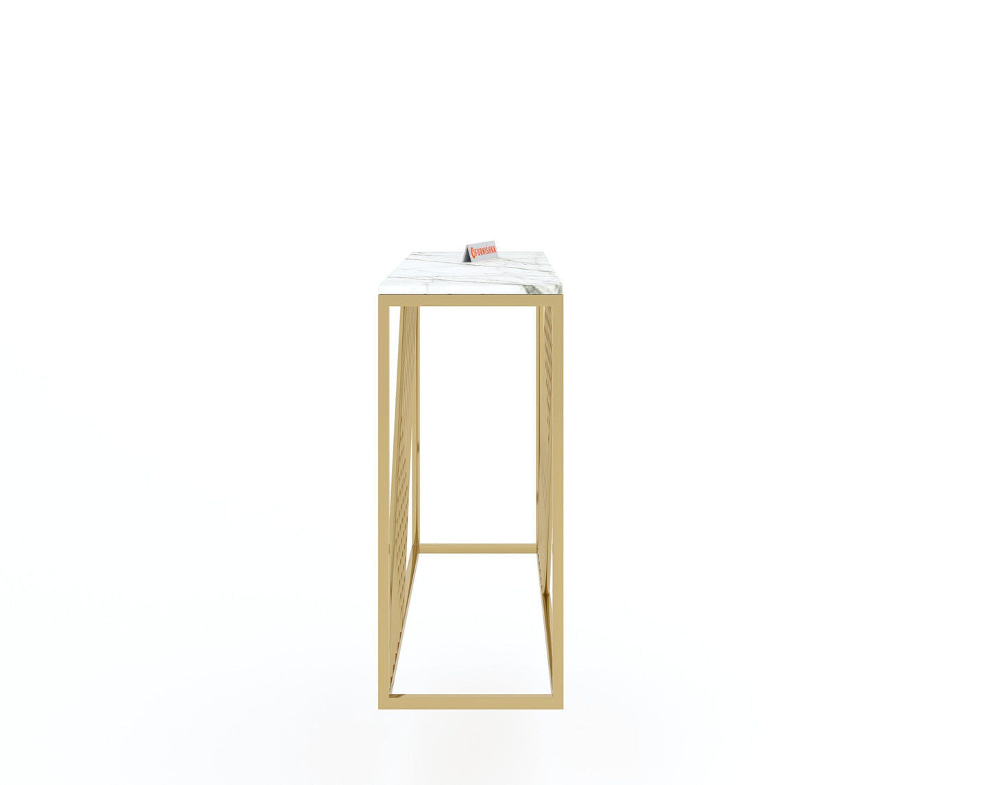 Xero Console Table with White Engineered Marble Top - Furnishka
