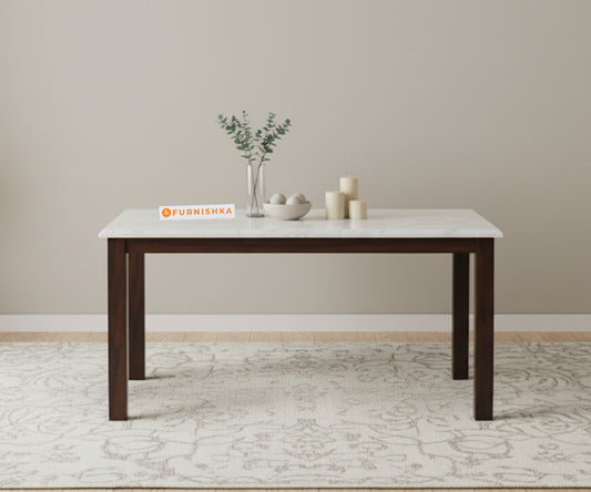 Zhera 4 Seater Dining Sets Quartz Marble Top - Furnishka