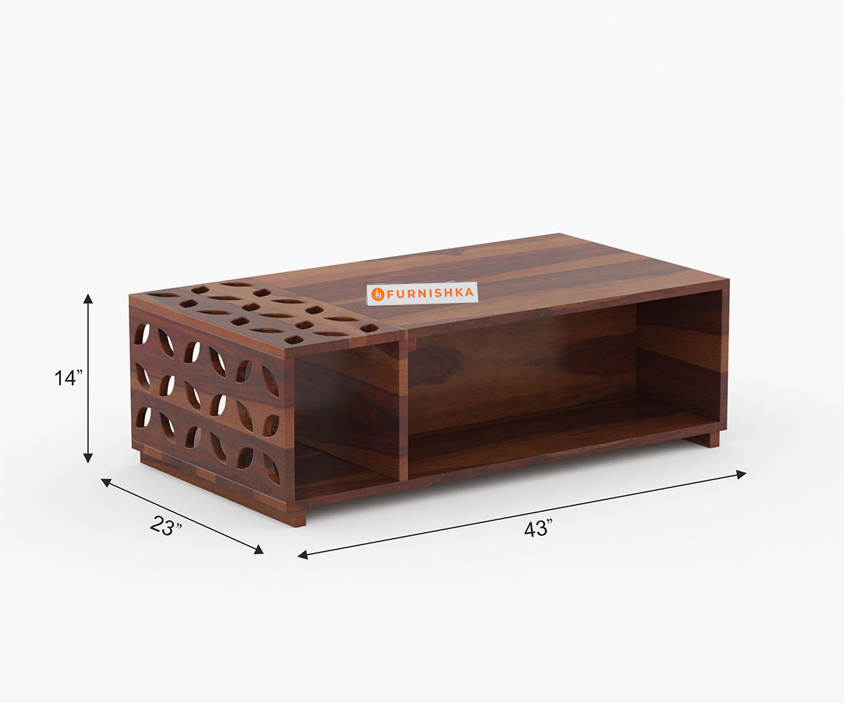 Zion Sheesham Wood Coffee Table - Furnishka