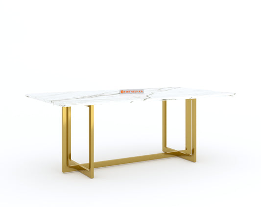 Rodano Dining Table with White Engineered Marble Top - 4 Seater