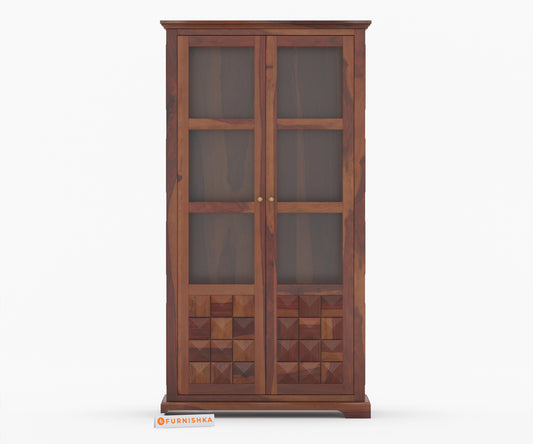 Elowen Sheesham Wood Two Door Book Shelf