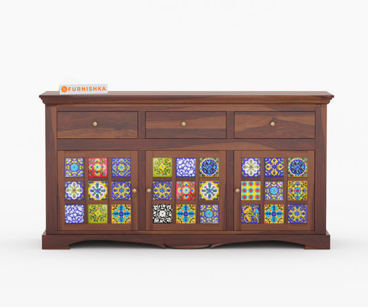 Jessie Sheesham Wood Triple Door Chest of Drawer