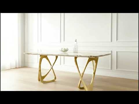 Dolce Dining Table 4 Seater PVD Gold Base