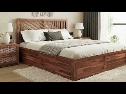 Oriel Bed in Sheesham wood Queen Size - Non Storage
