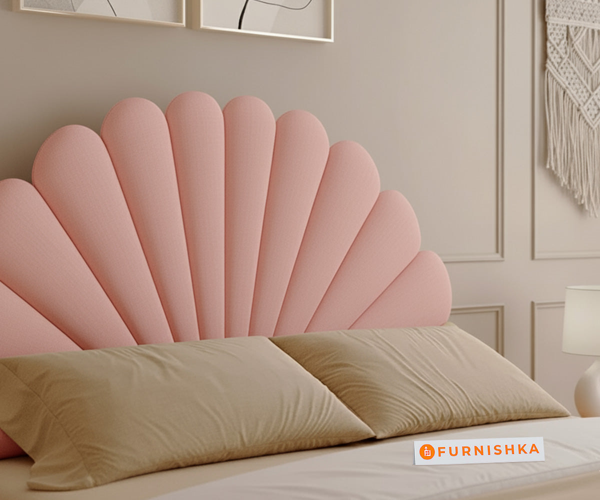 Satin Real Teak wood Hydraulic Bed King Size - Flamingo Pink