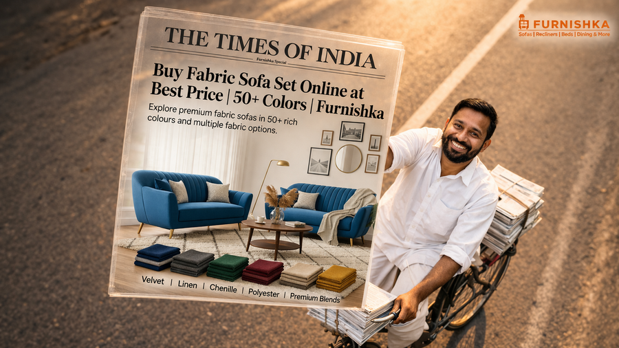 Buy Fabric Sofa Set Online at Best Price | 50+ Colors | Furnishka