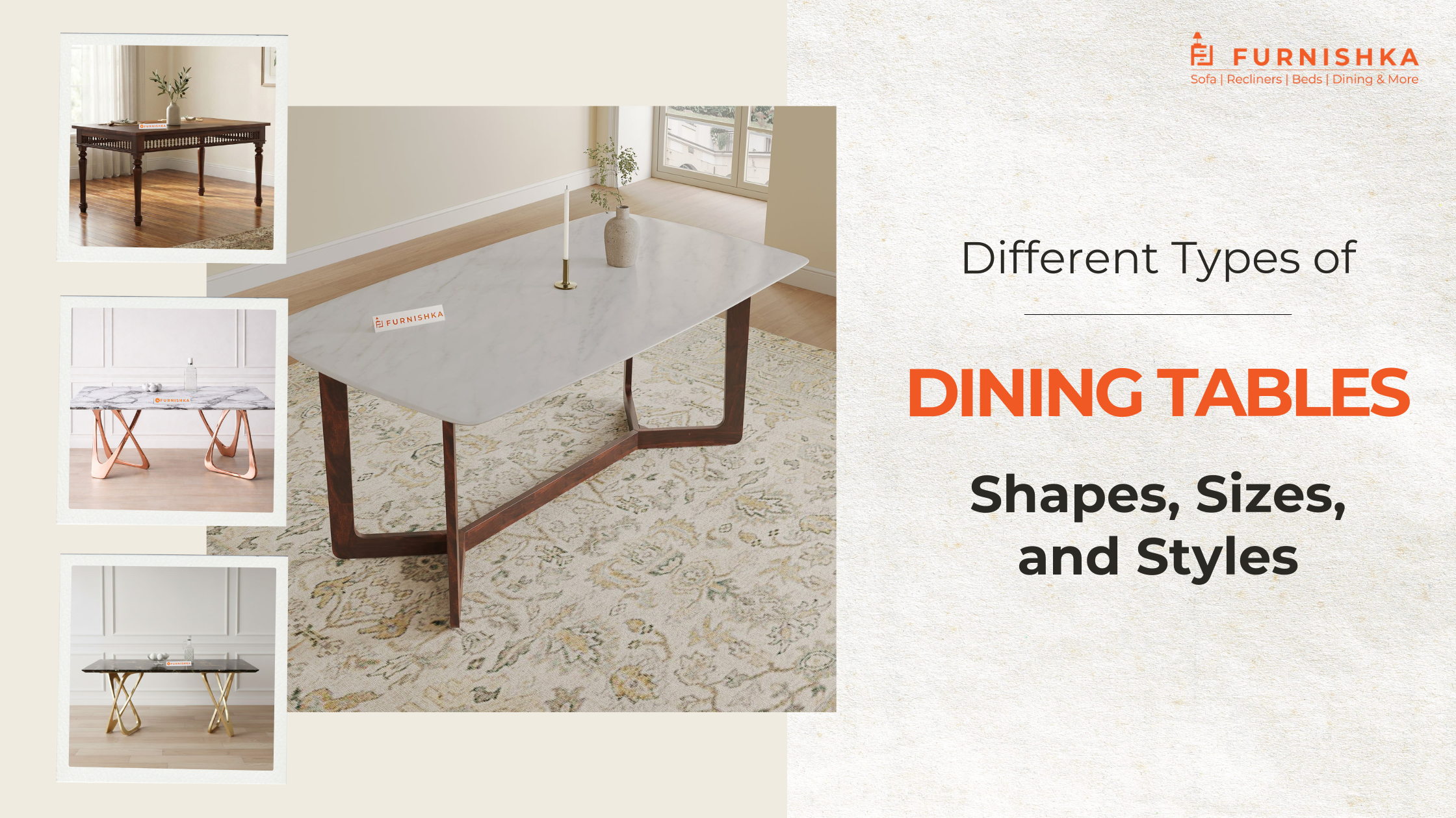 Common Dining Table Types Different Types of Dining Tables: Shapes, Sizes, and Styles – Furnishka