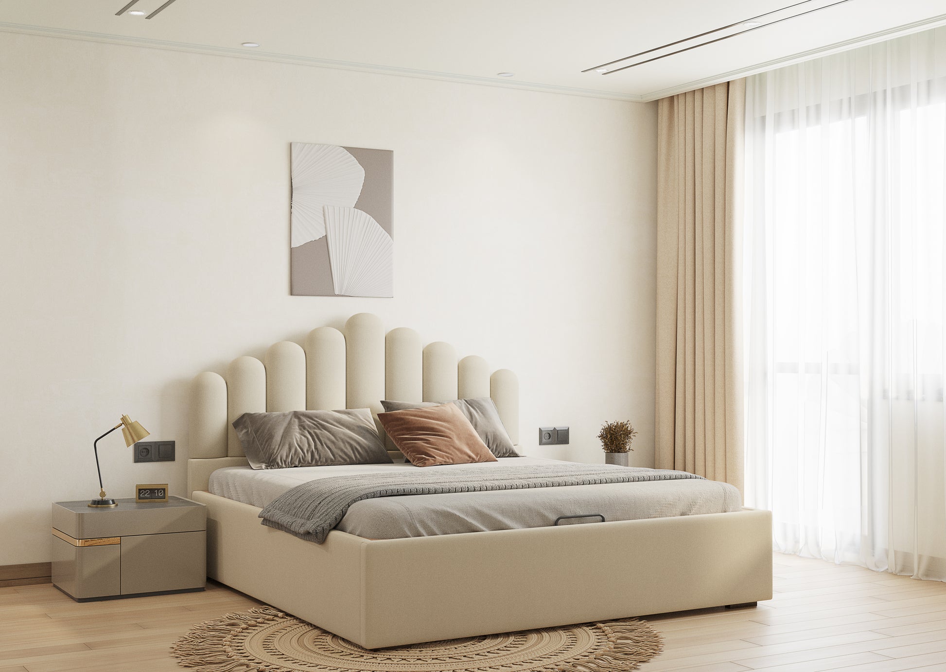 Dora Bed (Fully Upholstered) 50+ colour options - Queen Size - Furnishka 