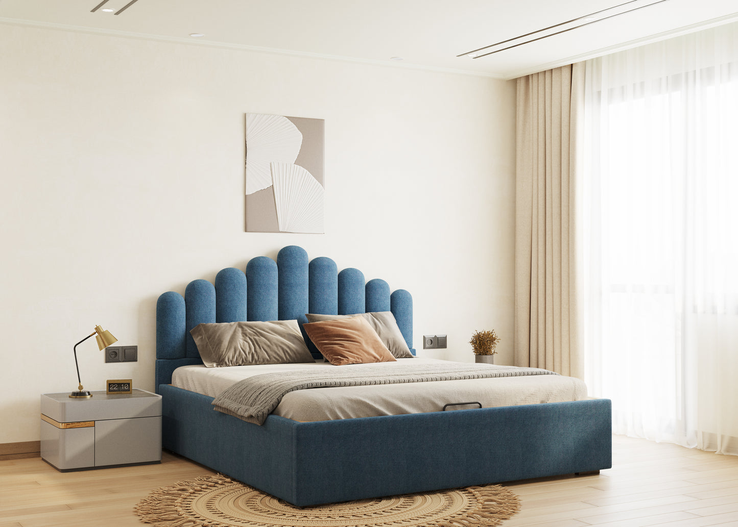 Dora Bed (Fully Upholstered) 50+ colour options - Queen Size - Furnishka 