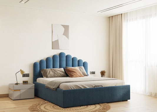Dora Bed (Fully Upholstered) 50+ colour options - Queen Size - Furnishka 