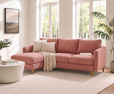 Flora 2 Seater Sectional Sofa LHS - Iceland Clay Rose