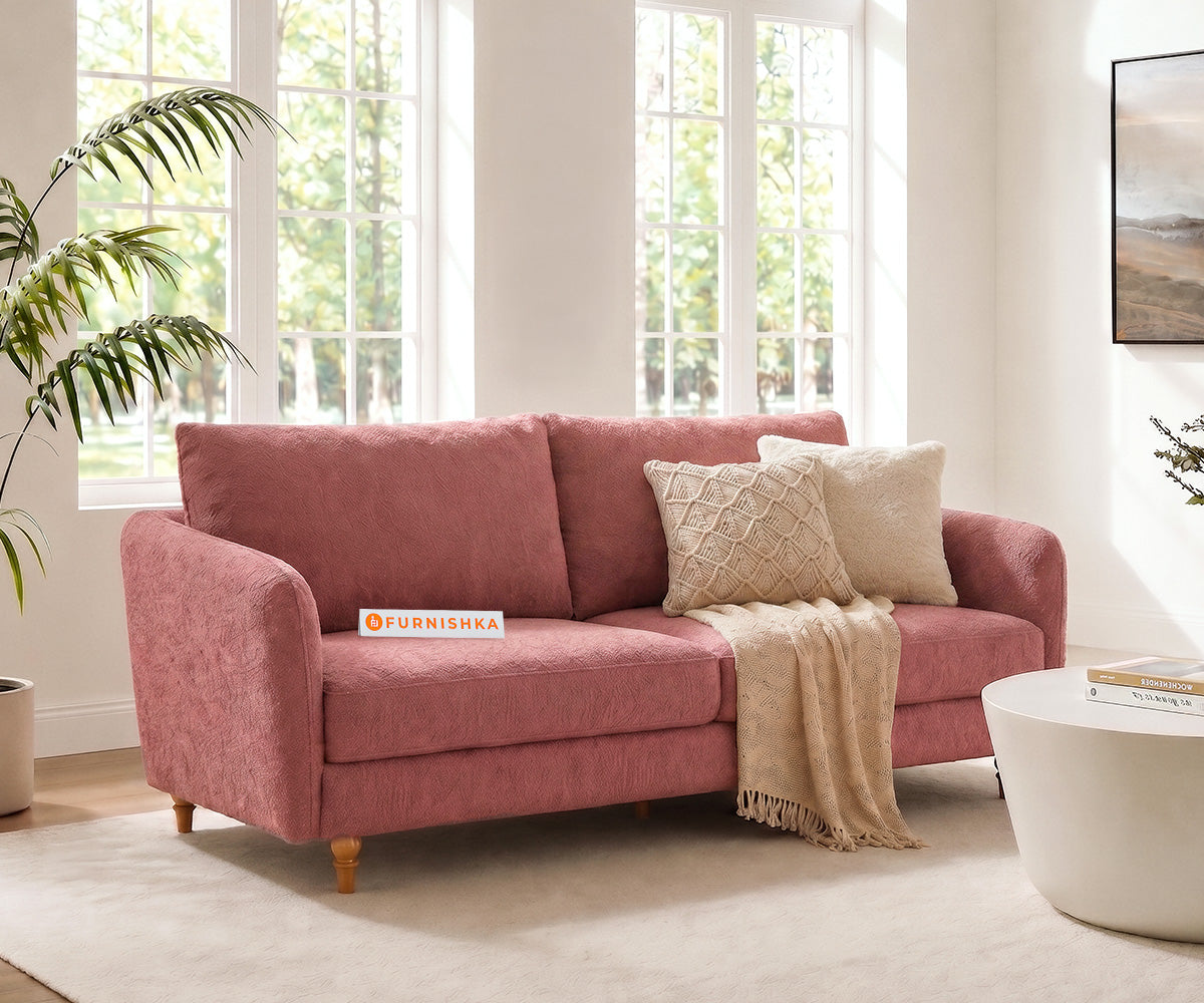 Flora 3 seater sofa in Iceland Clay Rose