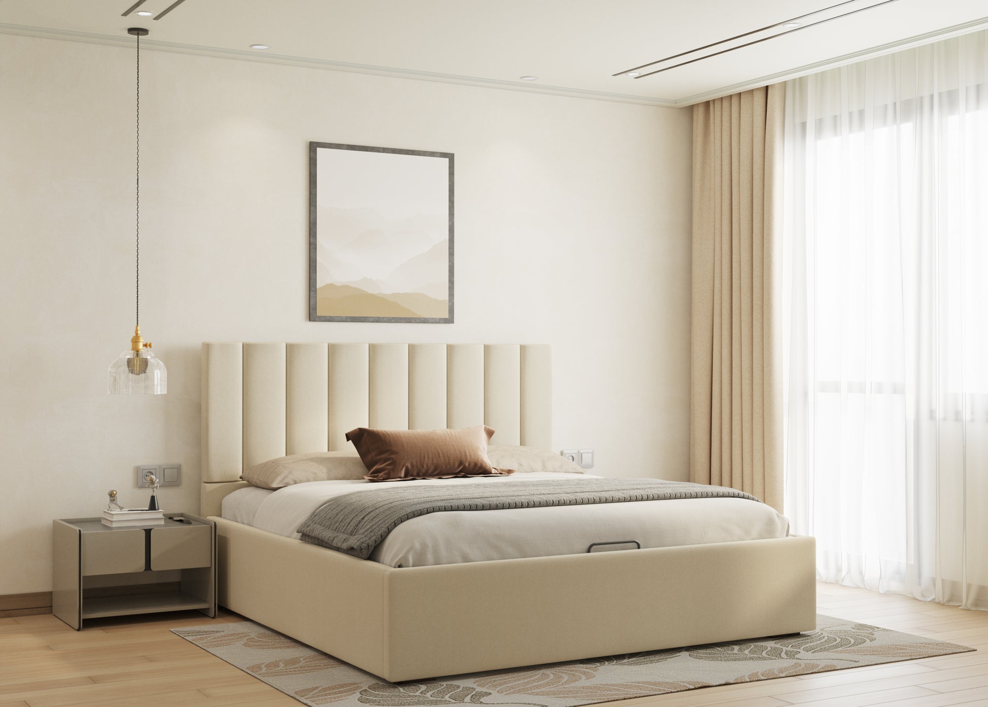 Augustus Bed (Fully Upholstered) 50+ colour options - Queen Size - Furnishka 