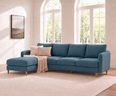 Flora 3 Seater Sectional Sofa LHS - Vintage Aqua
