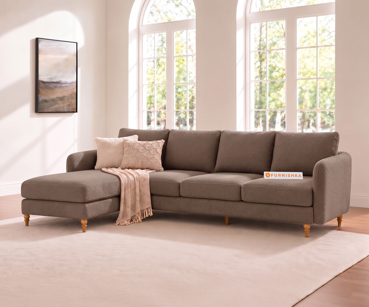 Flora 3 Seater Sectional Sofa LHS - Taupe Beige