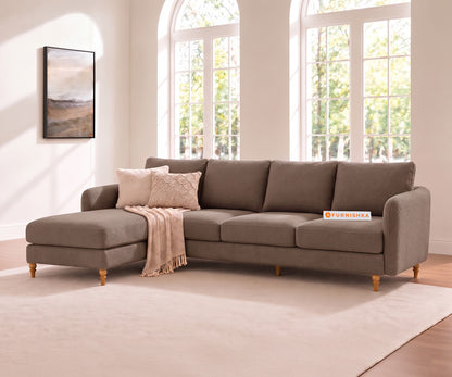Flora 3 Seater Sectional Sofa LHS - Taupe Beige
