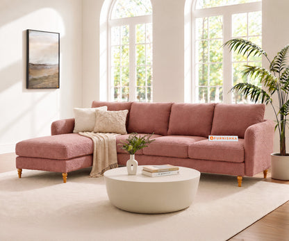 Flora 3 Seater Sectional Sofa LHS - Iceland Clay Rose