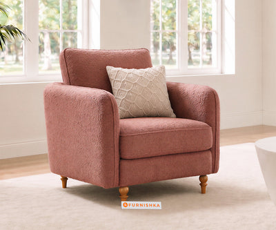 Flora 1 Seater Sofa in Iceland Clay Rose
