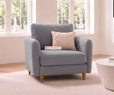 Flora 1 Seater Sofa in Silver Grey