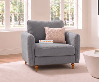 Flora 1 Seater Sofa in Silver Grey