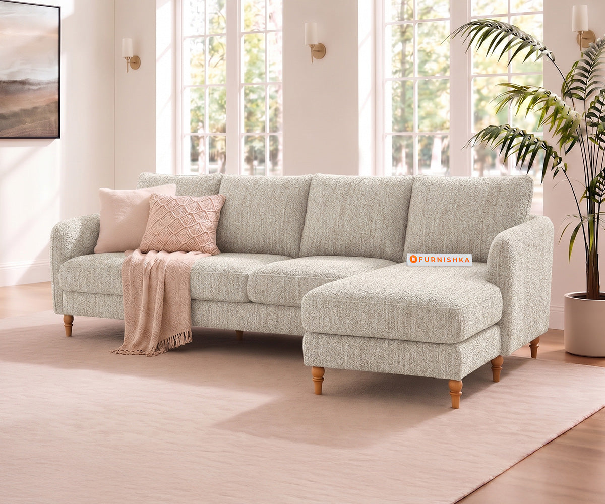 Flora 3 Seater Sectional Sofa RHS - Bone White