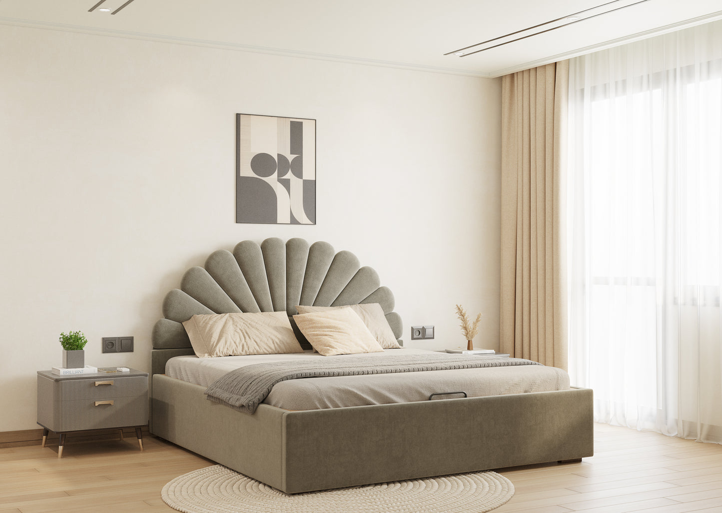 Satin Bed (Fully Upholstered) 50+ colour options - Queen Size - Furnishka 