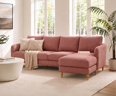 Flora 3 Seater Sectional Sofa RHS - Iceland Clay Rose