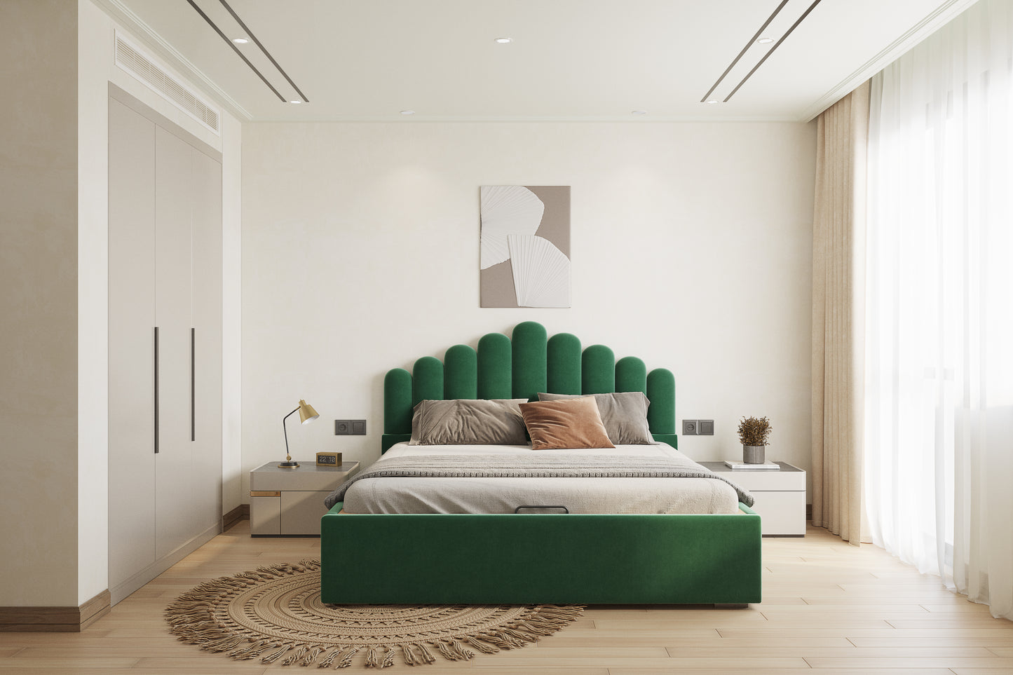 Dora Bed (Fully Upholstered) 50+ colour options - Queen Size - Furnishka 