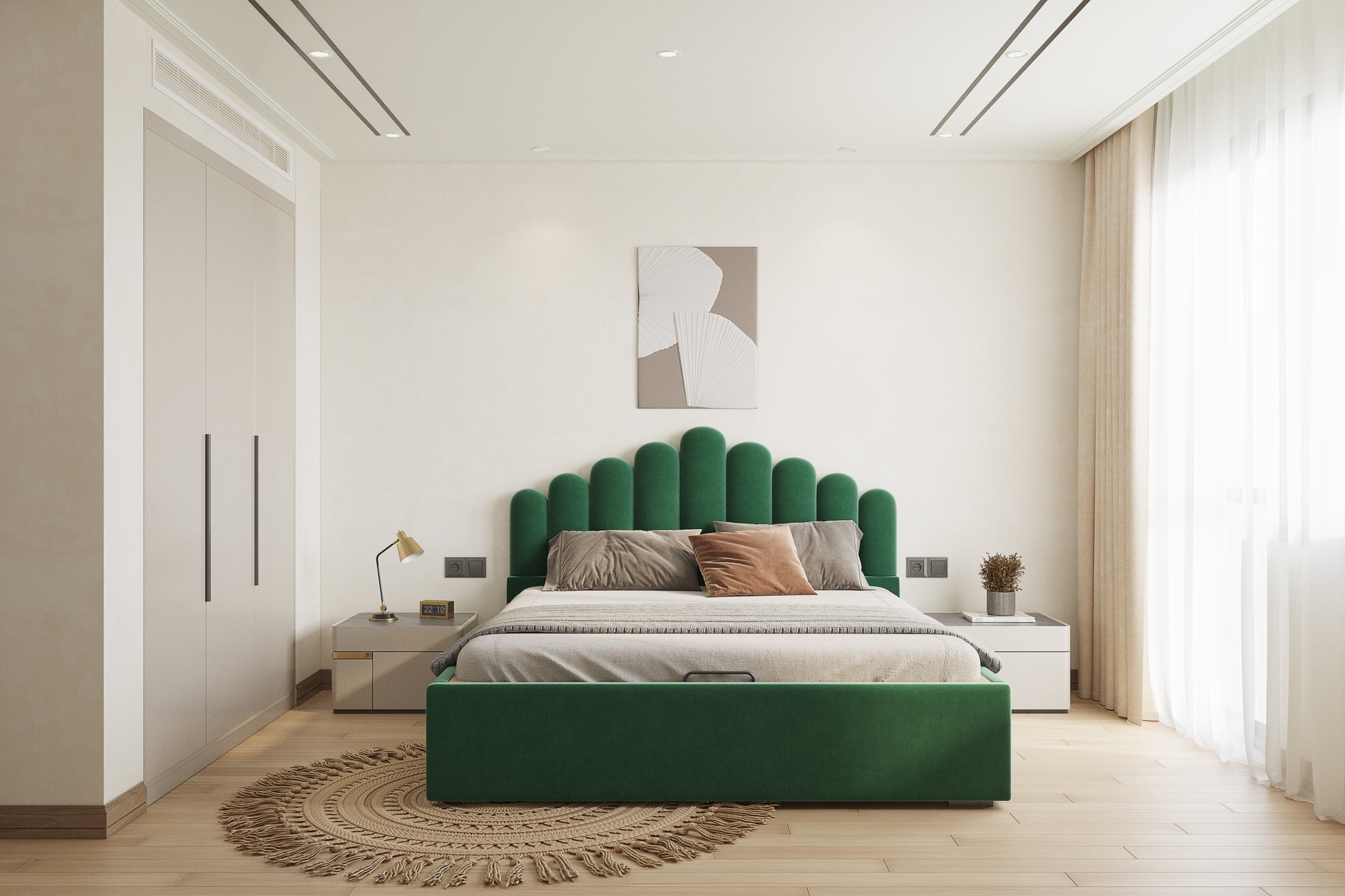 Dora Bed (Fully Upholstered) 50+ colour options - Queen Size - Furnishka 