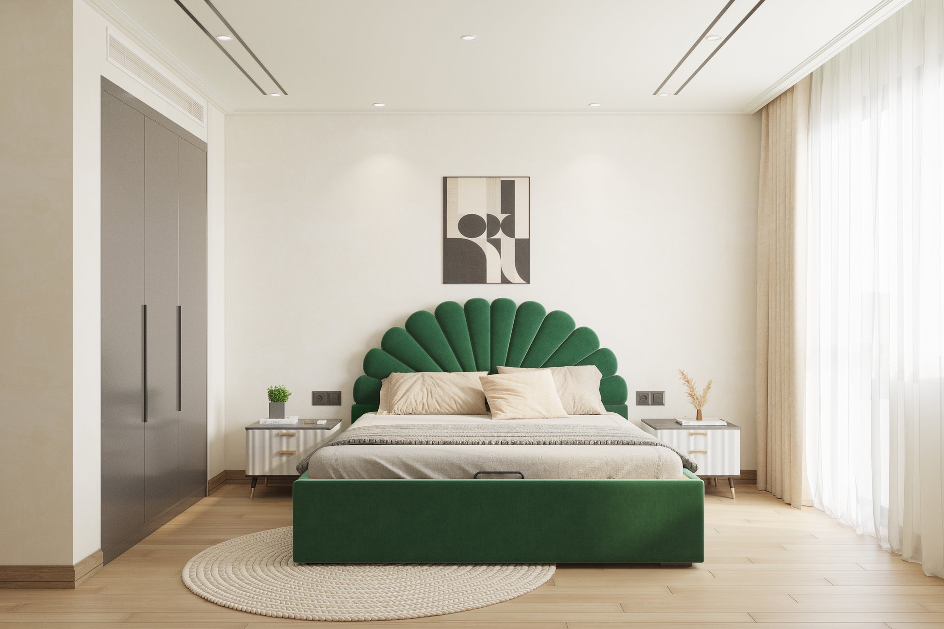 Satin Bed (Fully Upholstered) 50+ colour options - Queen Size - Furnishka 