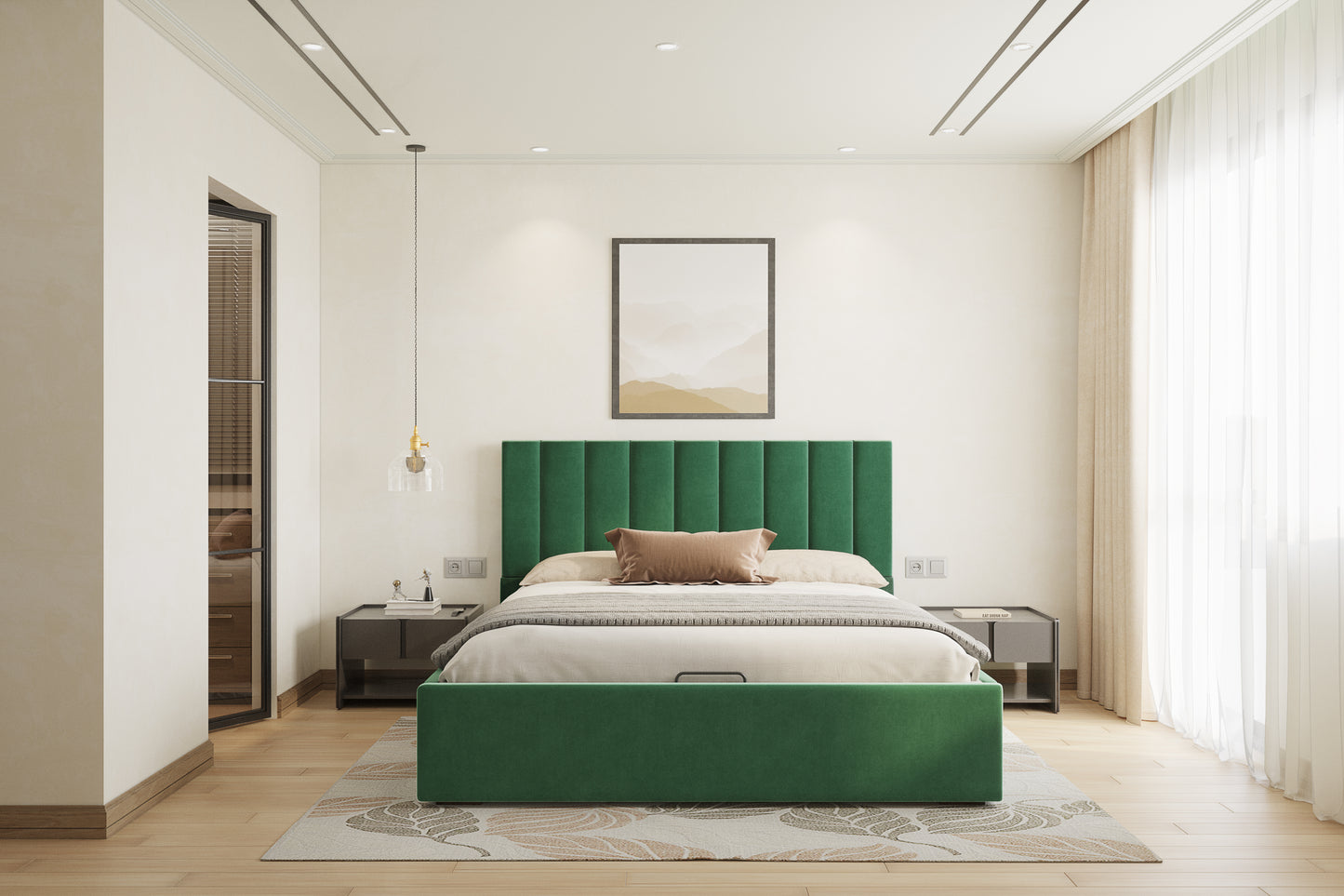 Augustus Bed (Fully Upholstered) 50+ colour options - Queen Size - Furnishka 