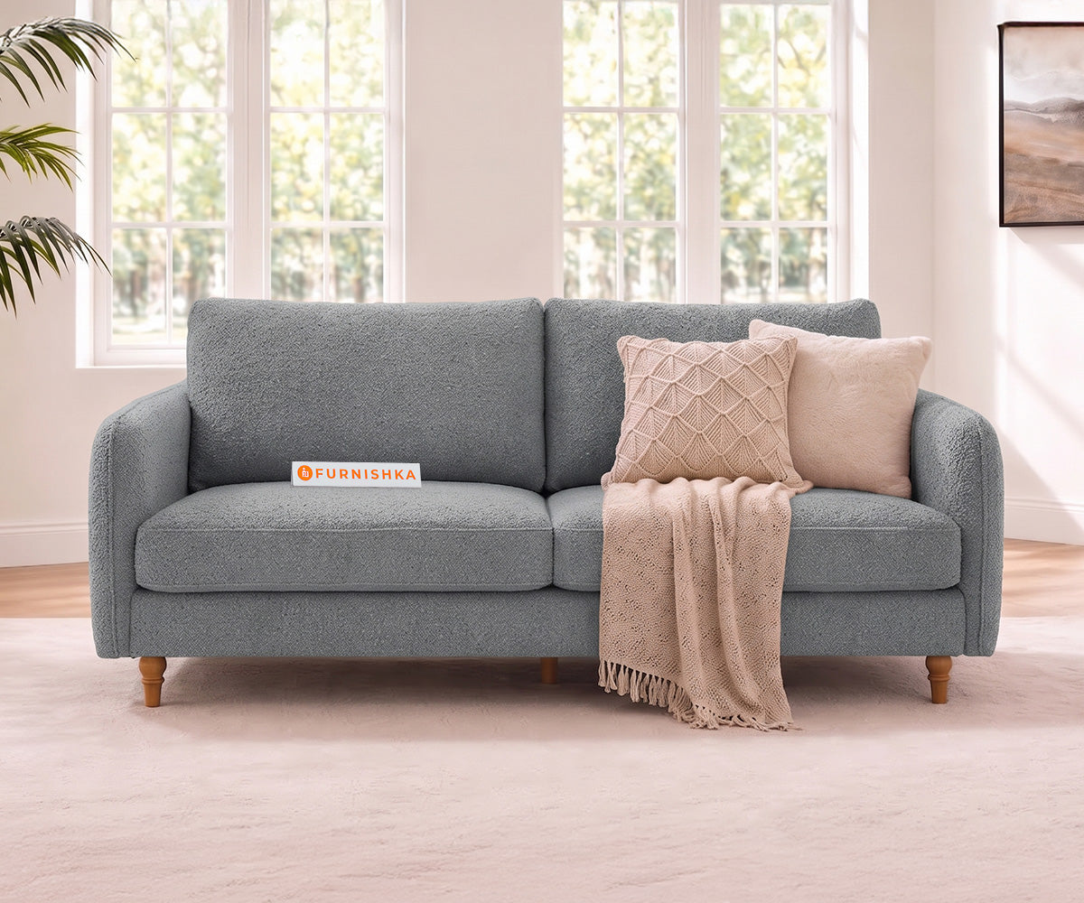 Flora 3 seater sofa in Silver Grey