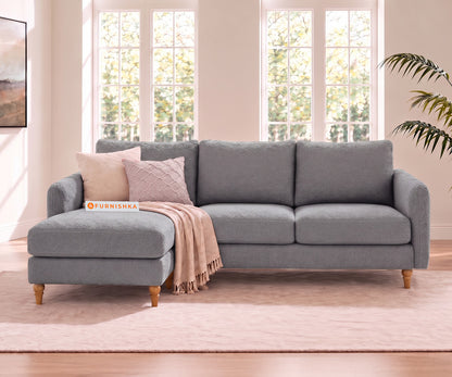 Flora 2 Seater Sectional Sofa LHS - Silver Grey