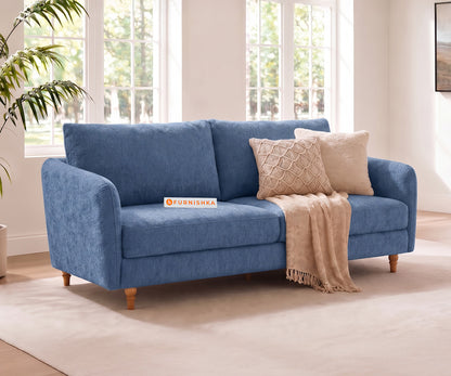 Flora 3 seater sofa in Dusty Blue