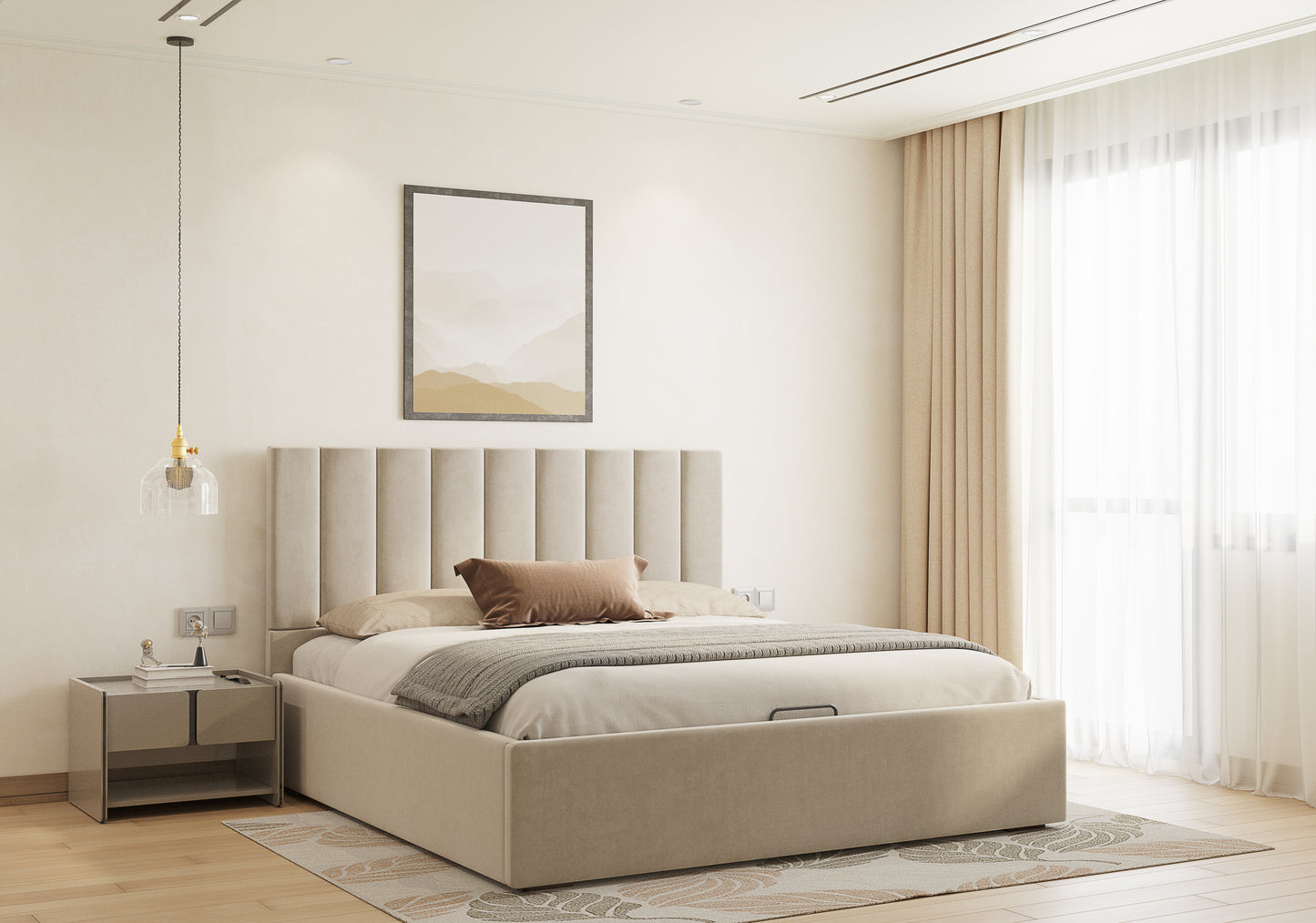 Augustus Bed (Fully Upholstered) 50+ colour options - Queen Size - Furnishka 