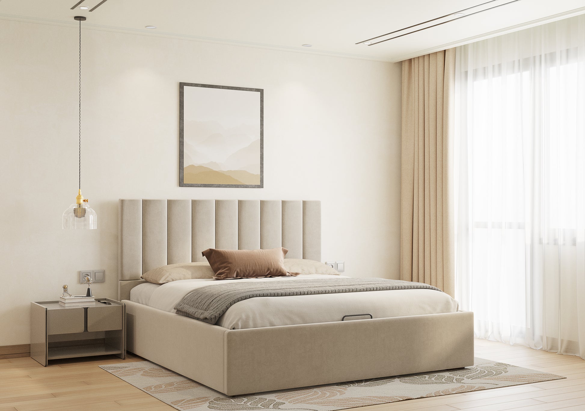 Augustus Bed (Fully Upholstered) 50+ colour options - Queen Size - Furnishka 