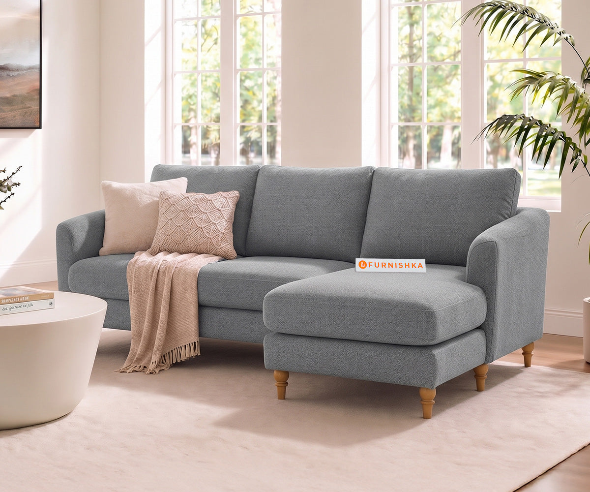 Flora 2 Seater Sectional Sofa RHS - Silver Grey