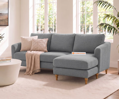 Flora 2 Seater Sectional Sofa RHS - Silver Grey
